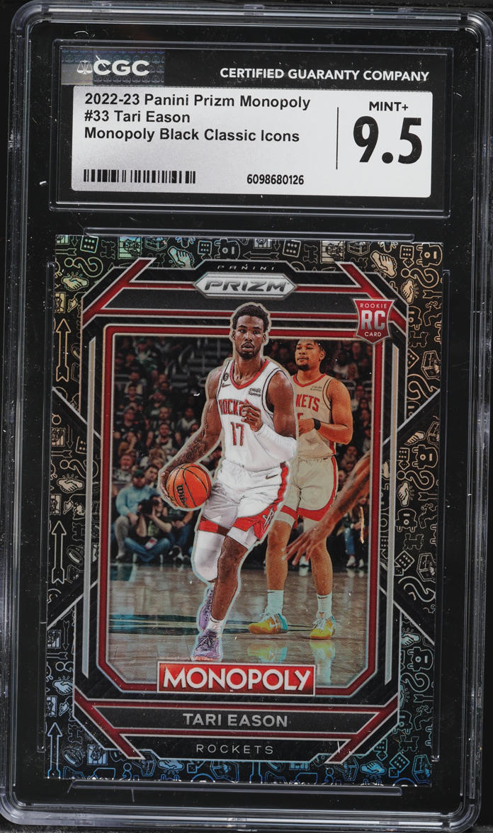 2022 Panini Prizm Monopoly Black Classic Icons Tari Eason ROOKIE #33 CGC 9.5 MINT+