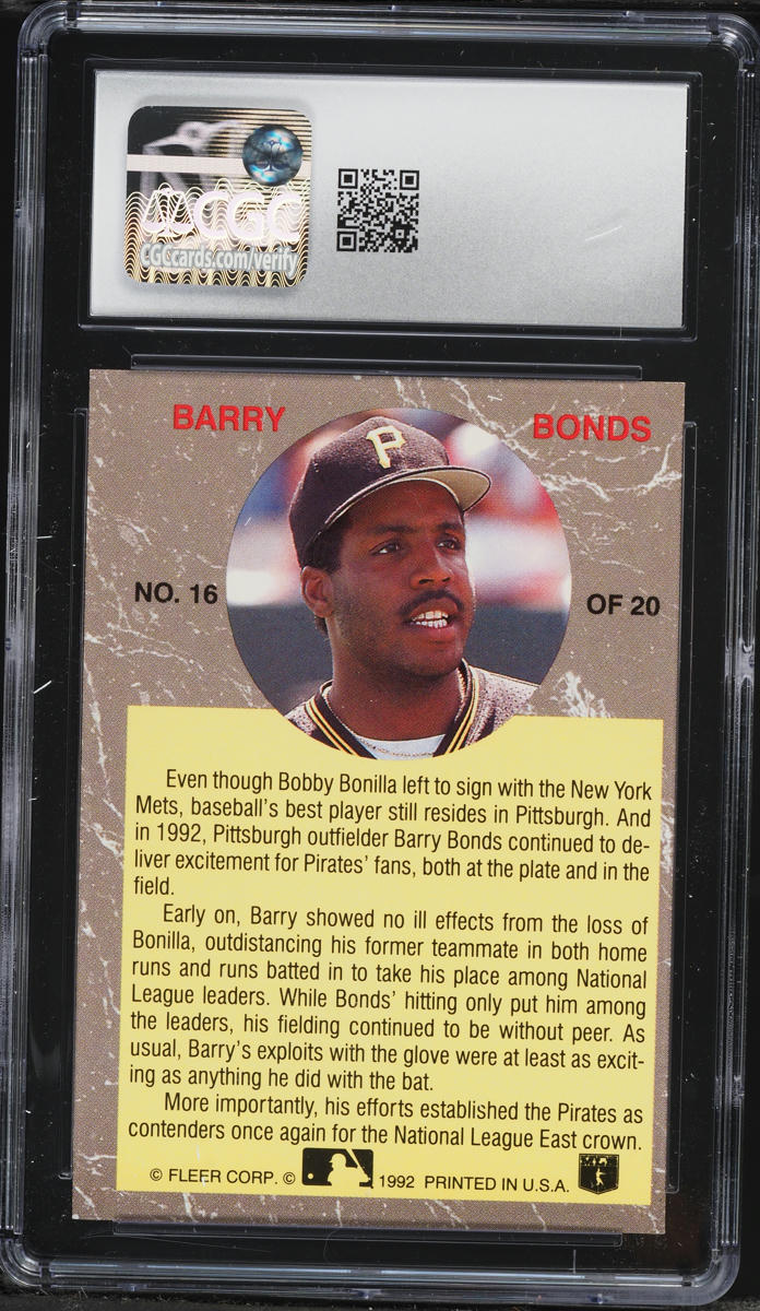 1992 Ultra All-Stars Barry Bonds #16 CGC 9 MINT