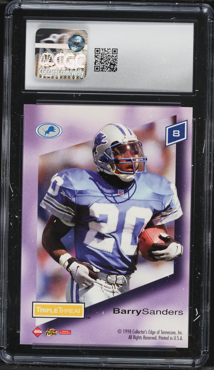1998 Collector's Edge Supreme Season Review Triple Threat Barry Sanders #8 CGC 9 MINT