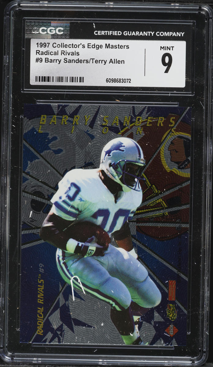 1997 Collector's Edge Masters Radical Rivals Barry Sanders & Terry Allen /1000 #9 CGC 9 MINT