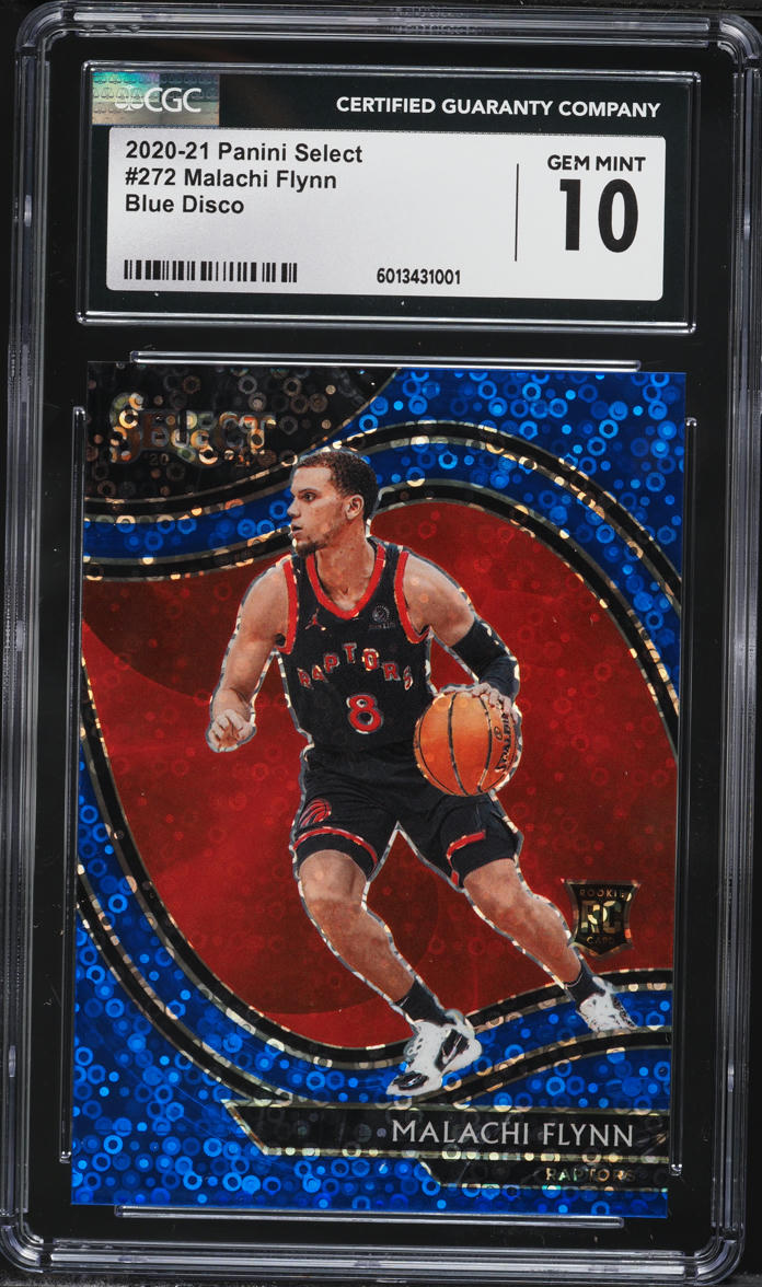 2020 Select Courtside Blue Disco Malachi Flynn ROOKIE /25 #272 CGC 10 GEM MINT