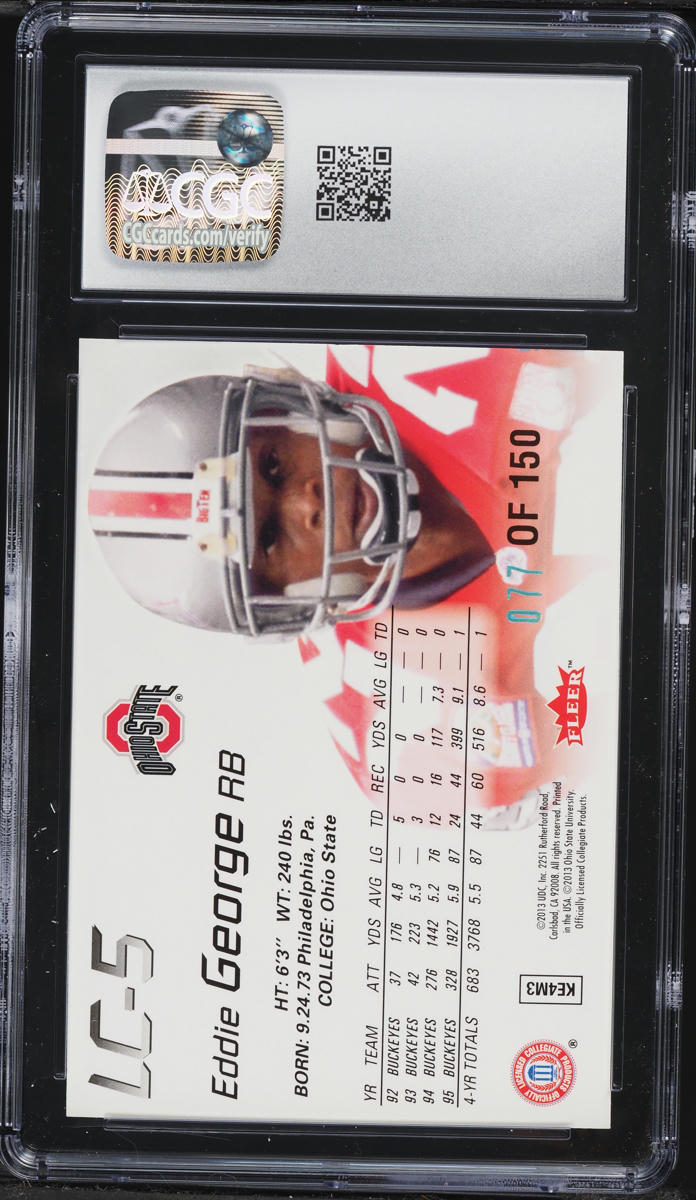 2013 Fleer Retro Flair Showcase Legacy Collection Eddie George /150 #LC-5 CGC 8 NM-MT