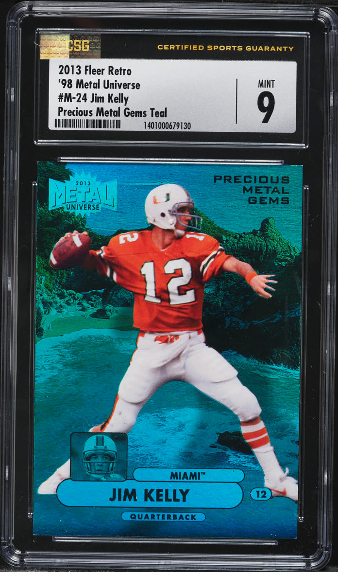 2013 Fleer Retro '98 Metal Universe Precious Metal Gems PMG Teal Jim Kelly /50 #M-24 CSG 9 MINT