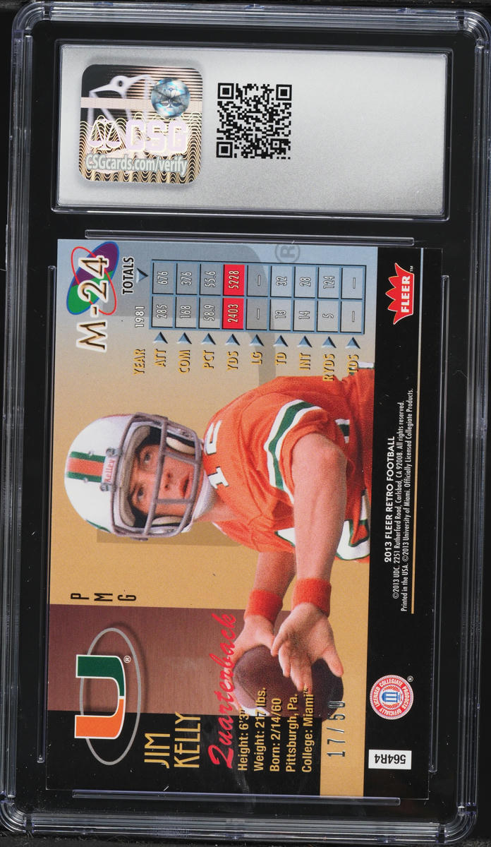2013 Fleer Retro '98 Metal Universe Precious Metal Gems PMG Teal Jim Kelly /50 #M-24 CSG 9 MINT