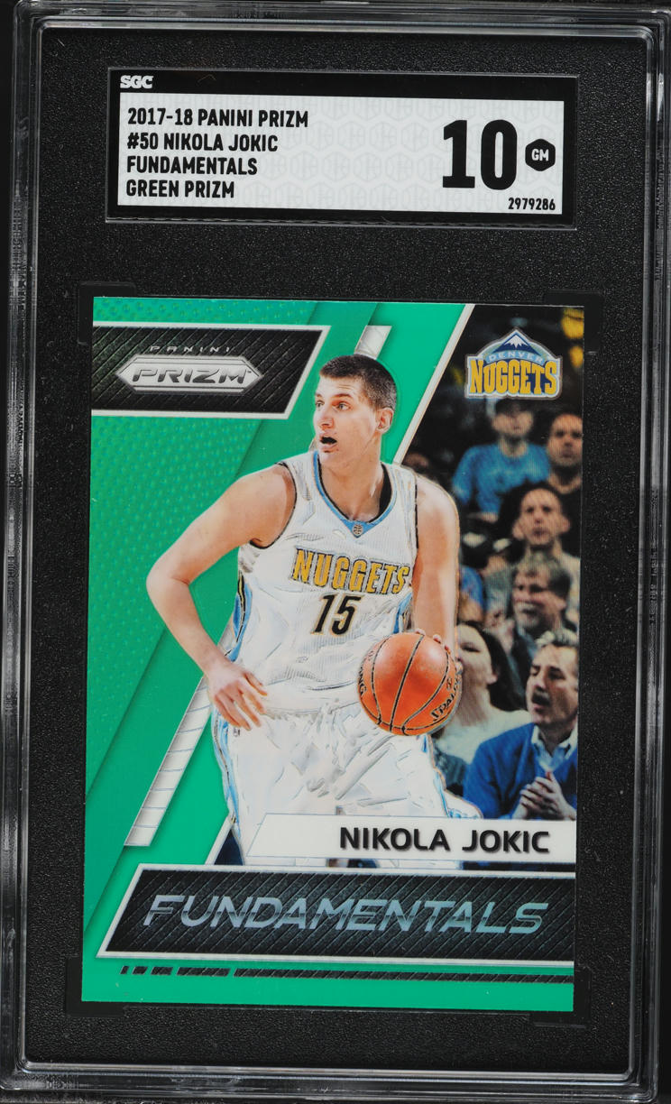 2017 Panini Prizm Fundamentals Green Nikola Jokic #50 SGC 10 GEM MINT