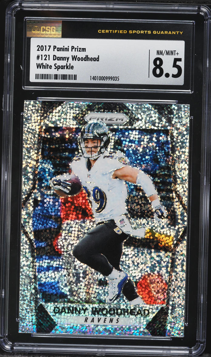 2017 Panini Prizm Prizm White Sparkle Danny Woodhead #121 CSG 8.5 NM-MT+