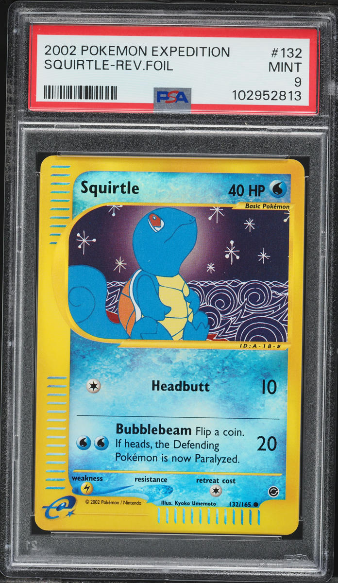 2002 Pokemon Expedition Reverse Holo Squirtle #132 PSA 9 MINT