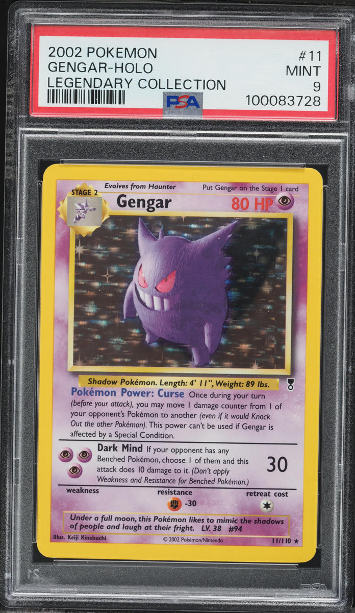 2002 Pokemon Legendary Collection Holo Gengar #11 PSA 9 MINT