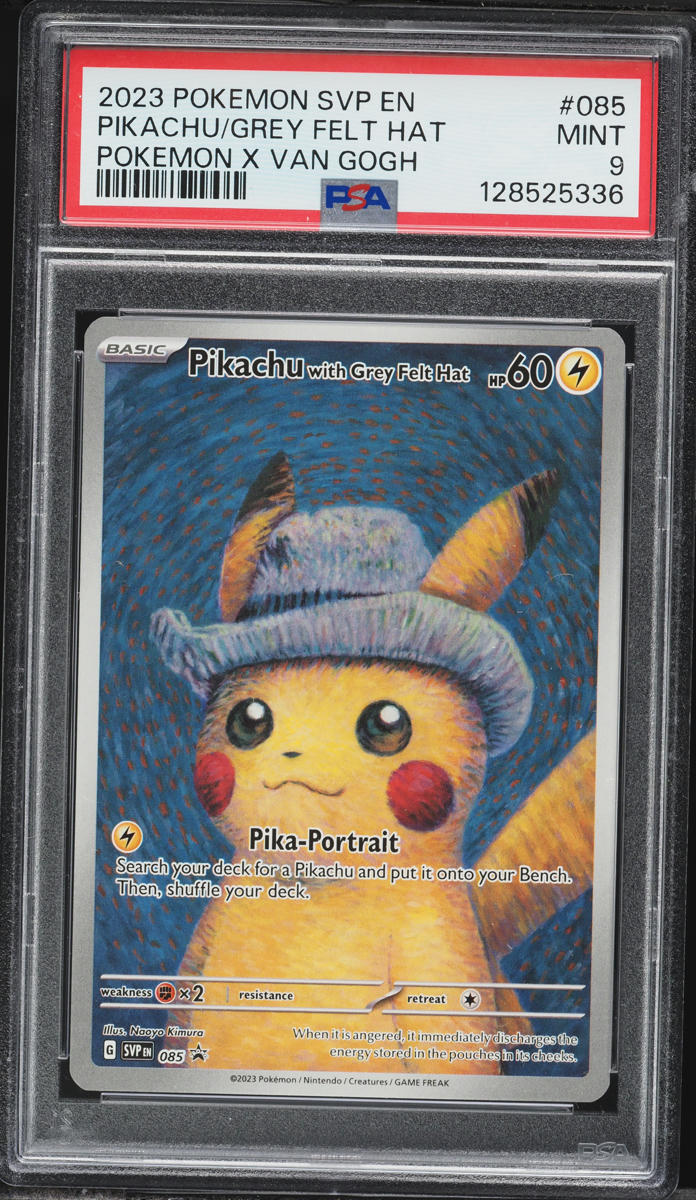2023 Pokemon SV Black Star Promo Van Gogh Pikachu With Grey Felt Hat PSA 9 MINT