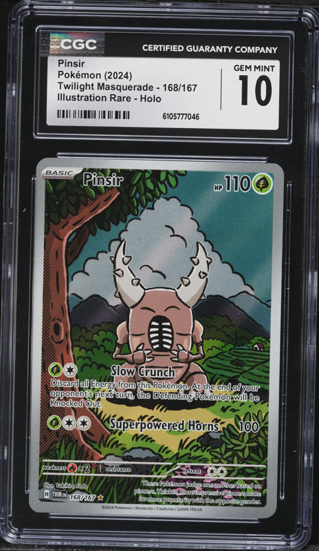 2024 Pokemon Scarlet & Violet Twilight Masquerade IR Pinsir #168 CGC 10 GEM MINT