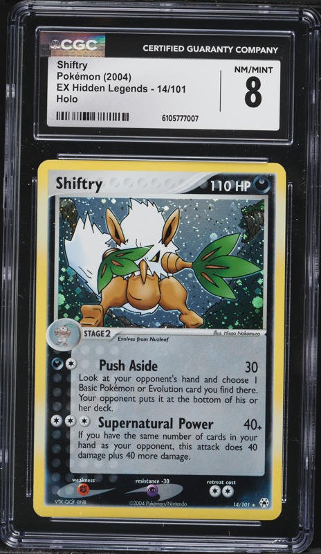 2004 Pokemon EX Hidden Legends Holo Shiftry #14 CGC 8 NM-MT