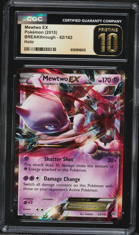 2015 Pokemon XY BREAKthrough Holo Mewtwo EX #62 CGC 10 PRISTINE