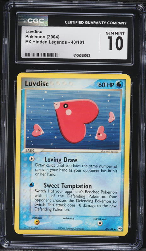 2004 Pokemon EX Hidden Legends Luvdisc #40 CGC 10 GEM MINT