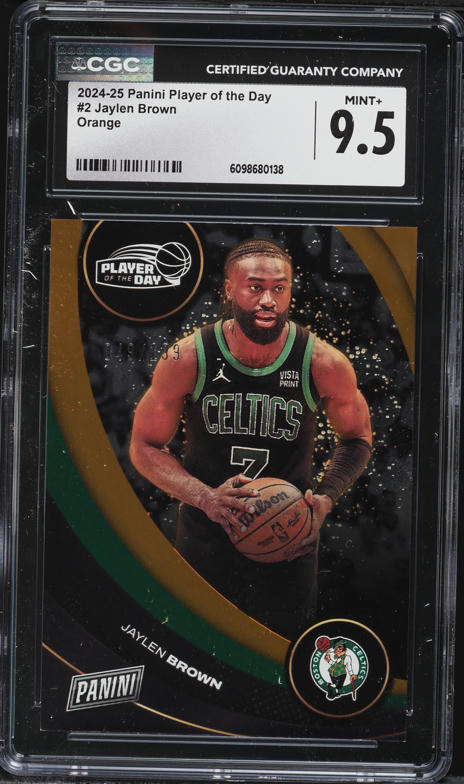 2024 Panini Player Of The Day Orange Jaylen Brown /199 #2 CGC 9.5
