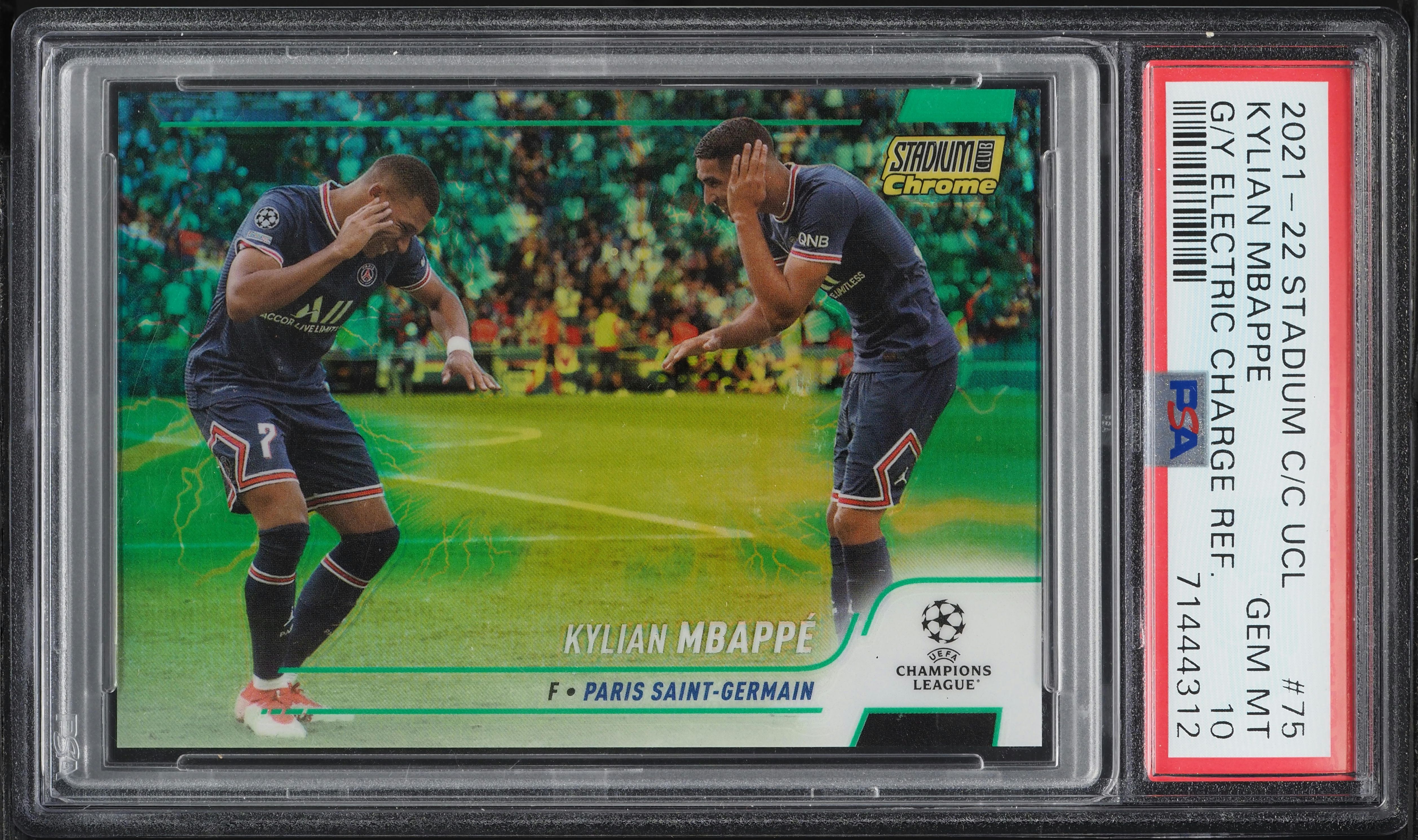 2021 Topps Stadium Chrome UEFA G/Y Electric Charge Ref Kylian