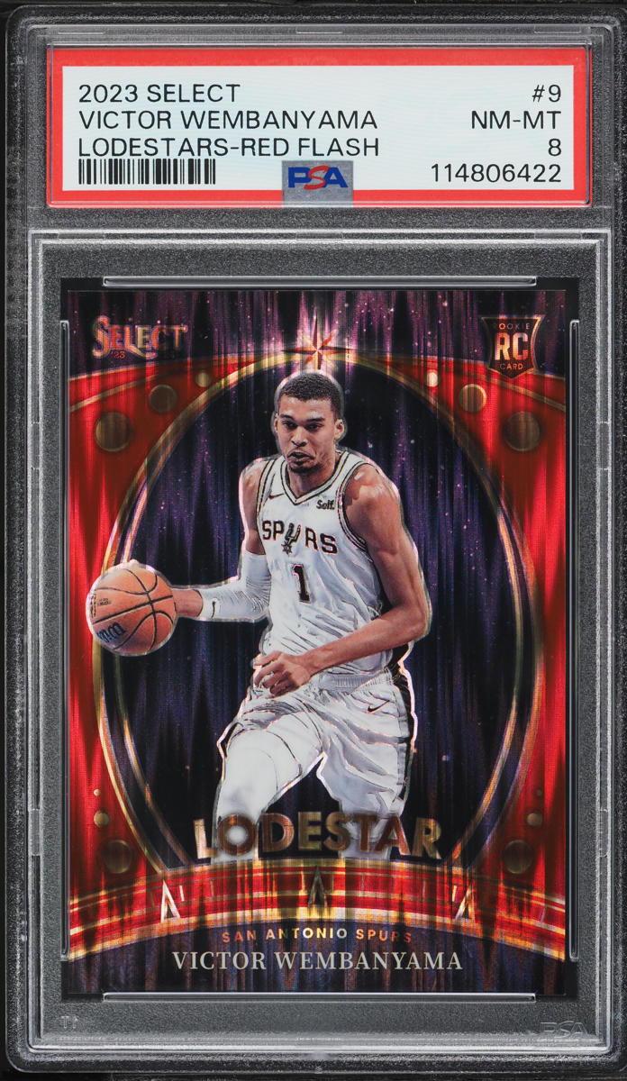 2023 Select Lodestars Red Flash Prizm Victor Wembanyama ROOKIE /99 #9 PSA 8 NM-MT