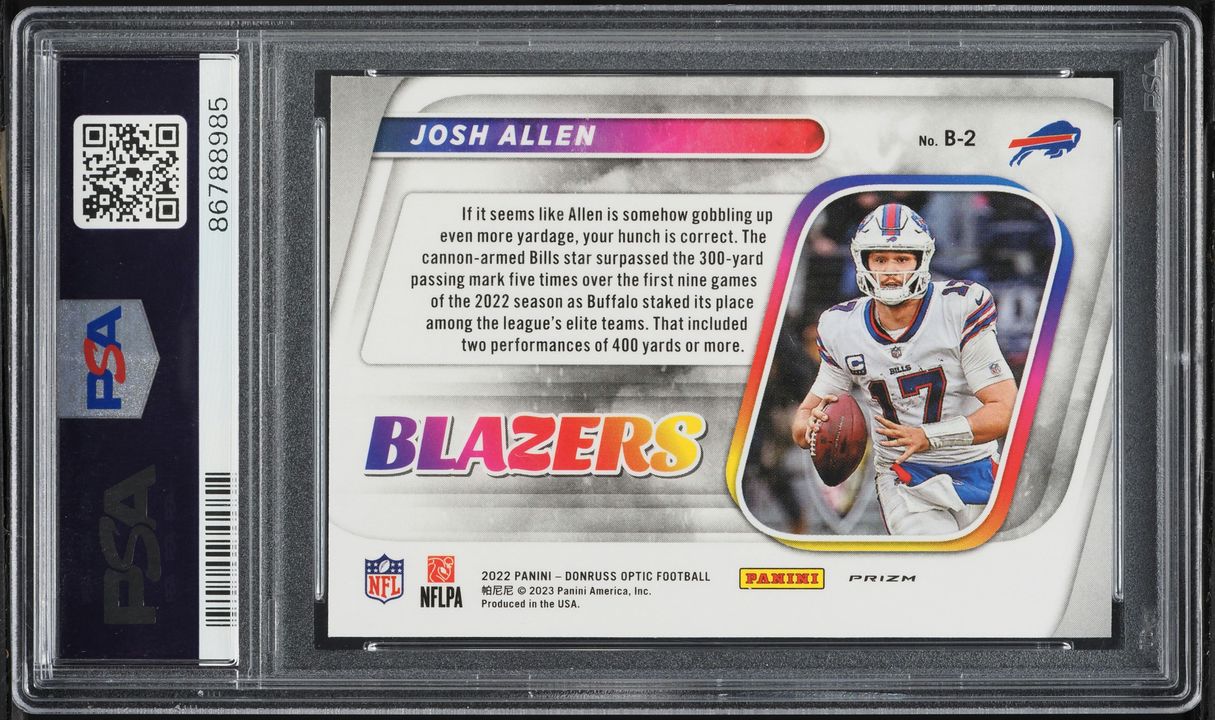 2022 Donruss Optic Blazers Prizm Josh Allen #B-2 PSA 10 GEM MINT