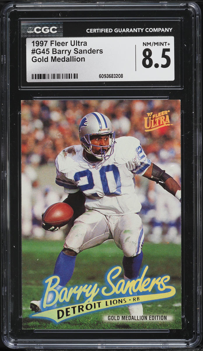 1997 Fleer Ultra Gold Medallion Barry Sanders #G45 CGC 8.5 NM-MT+