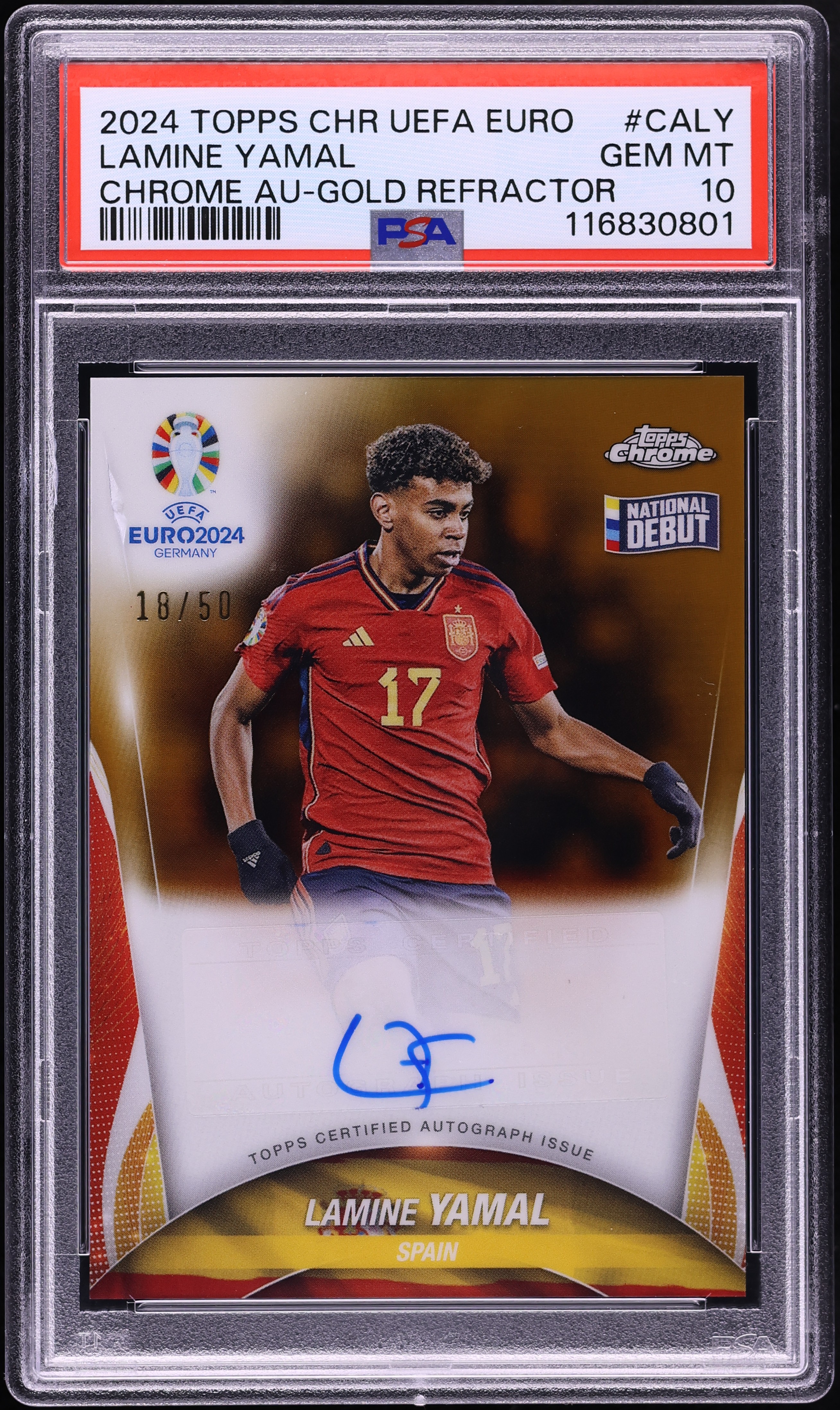 2024 Topps Chrome UEFA Euro Gold Refractor Lamine Yamal AUTO /50 