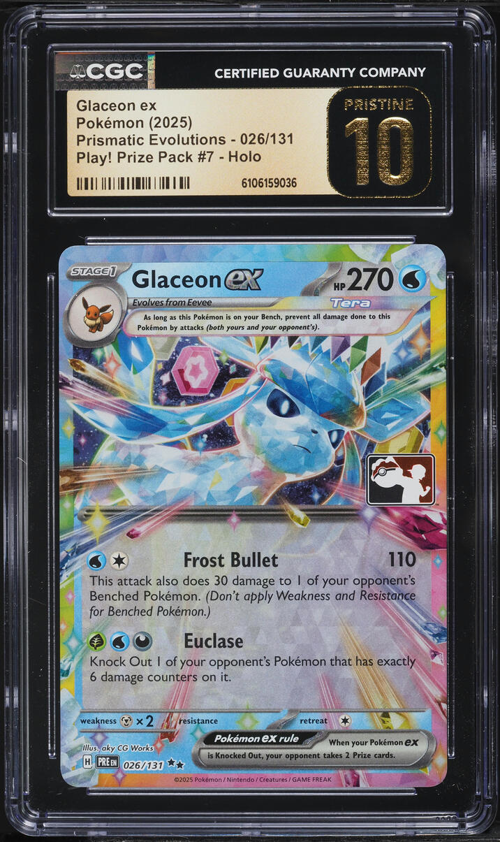 2025 Pokemon Prismatic Evolutions Play! Prize Pack #7 Holo Glaceon