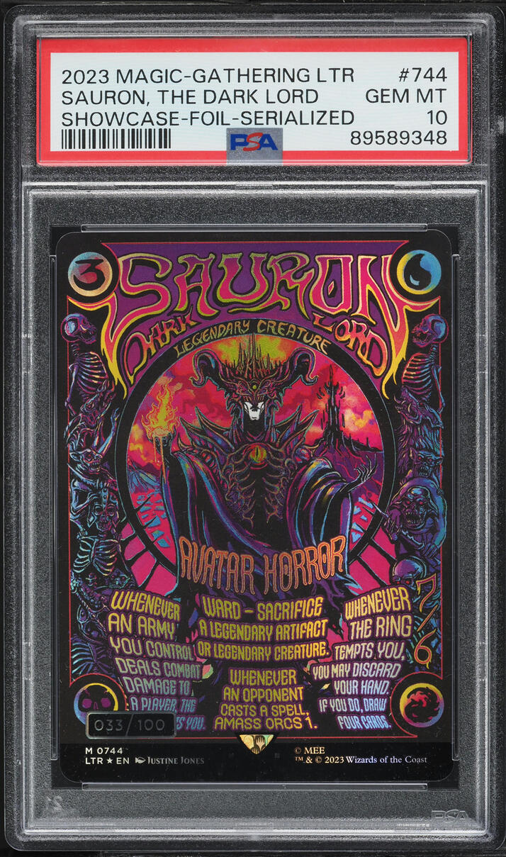 2023 MTG The Lord Of The Rings: Middle-Earth Foil Serialized Sauron, The Dark Lord PSA 10