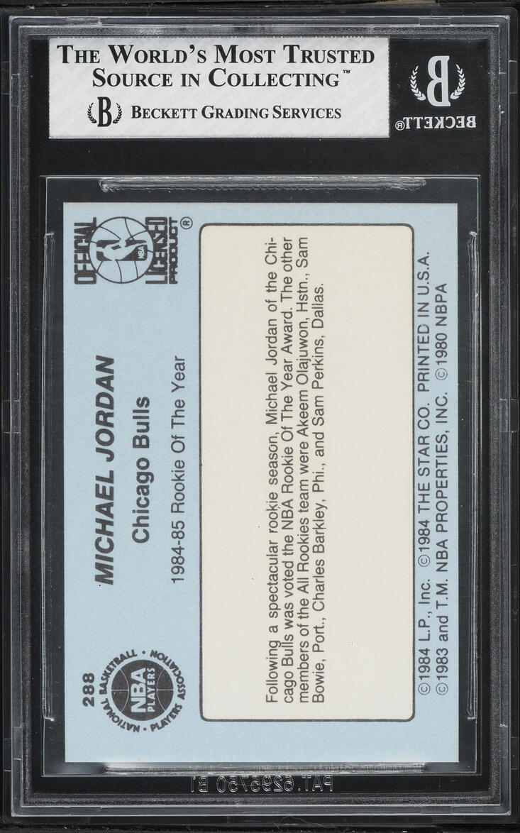 1984 Star Basketball Michael Jordan ROOKIE #288 BGS 6 EXMT
