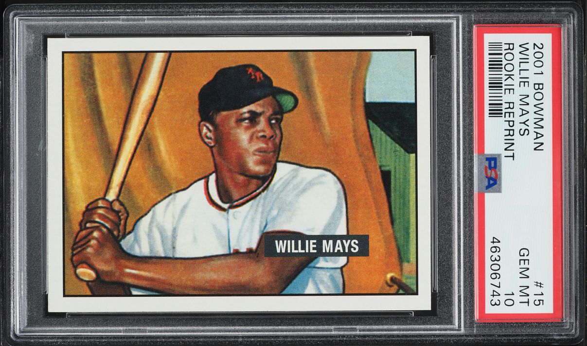 2001 Bowman Rookie Reprint Willie Mays #15 PSA 10 GEM MINT
