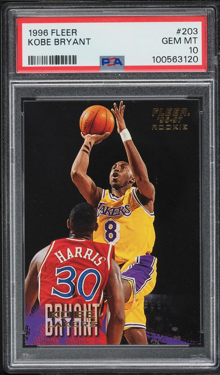 1996 Fleer Basketball Kobe Bryant ROOKIE #203 PSA 10 GEM MINT on