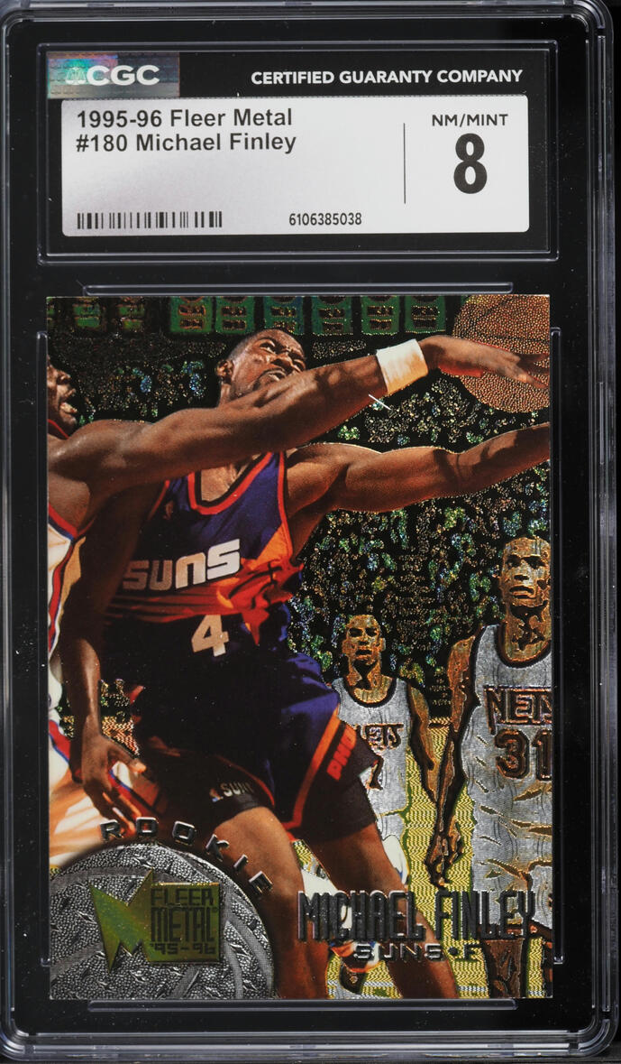 1995 Metal Basketball Michael Finley ROOKIE #180 CGC 8 NM-MT