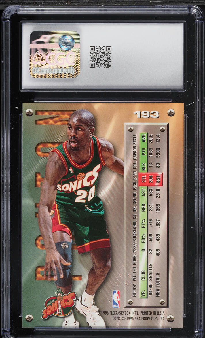 1995 Metal Basketball Gary Payton #193 CGC 10 GEM MINT