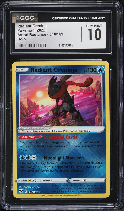 2022 Pokemon Sword & Shield Astral Radiance Holo Radiant Greninja #46 CGC 10 GEM MINT