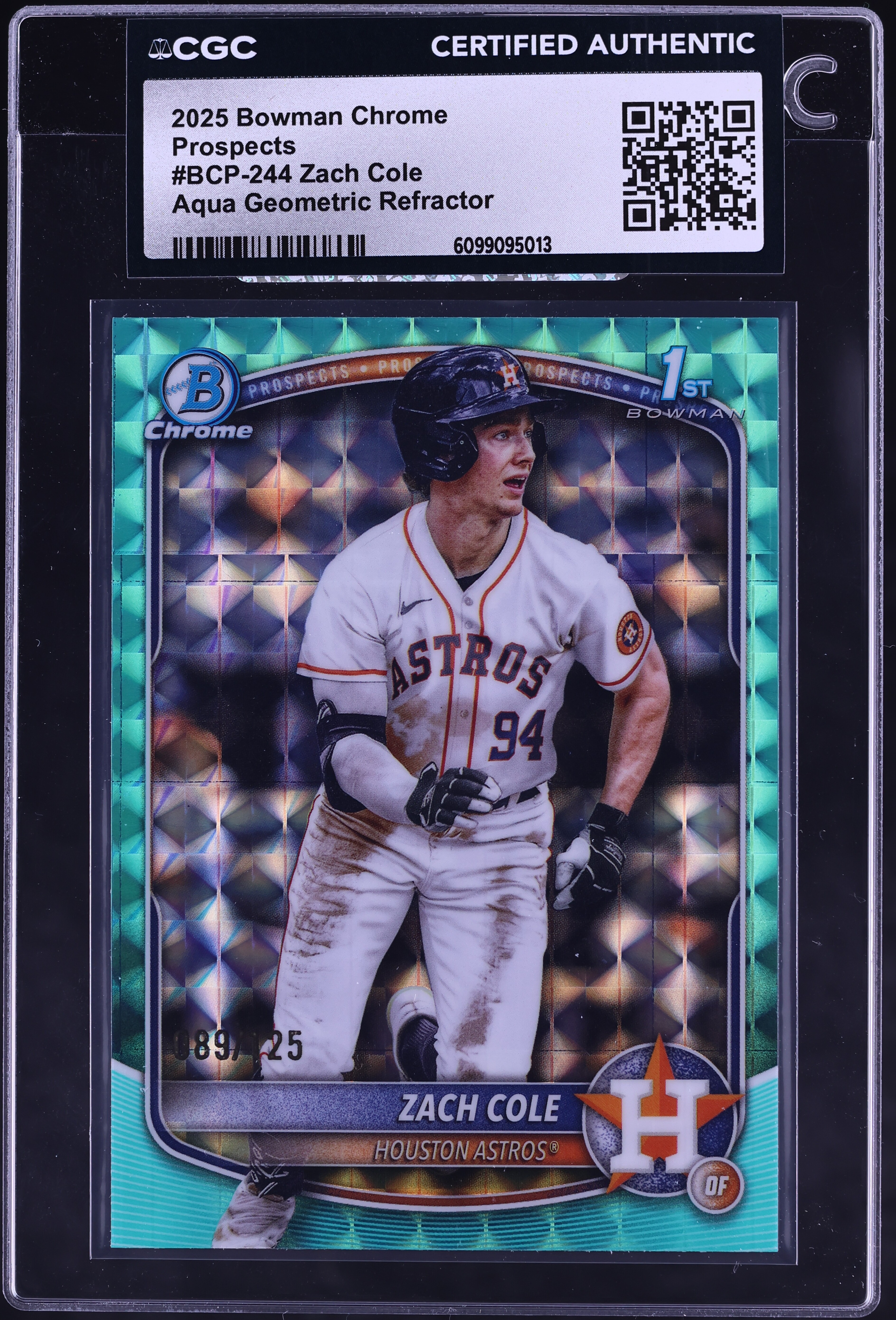 2025 Bowman Chrome Aqua Geometric Refractor Zach Cole PROSPECT