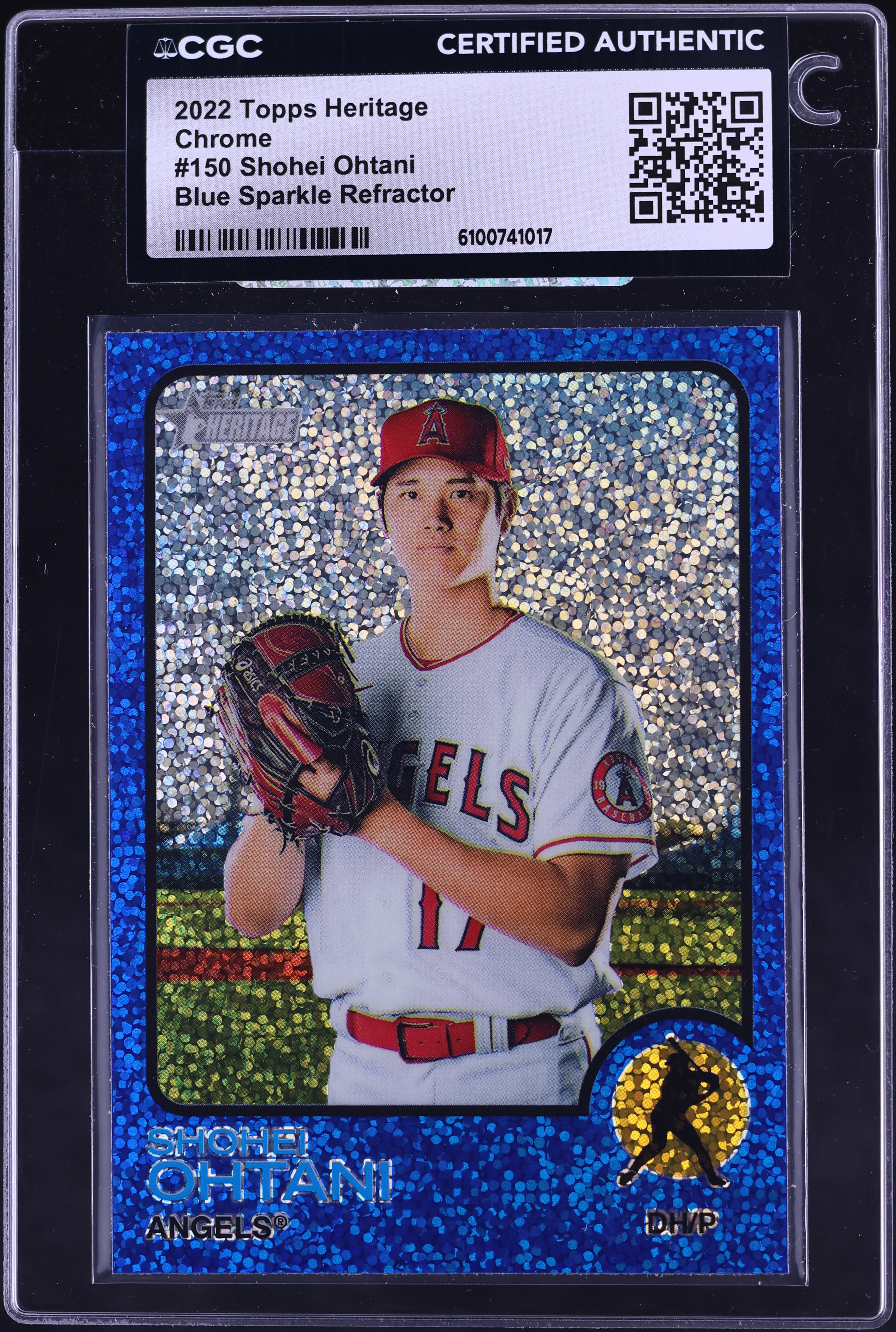 2022 Topps Heritage Chrome Blue Sparkle Refractor Shohei Ohtani