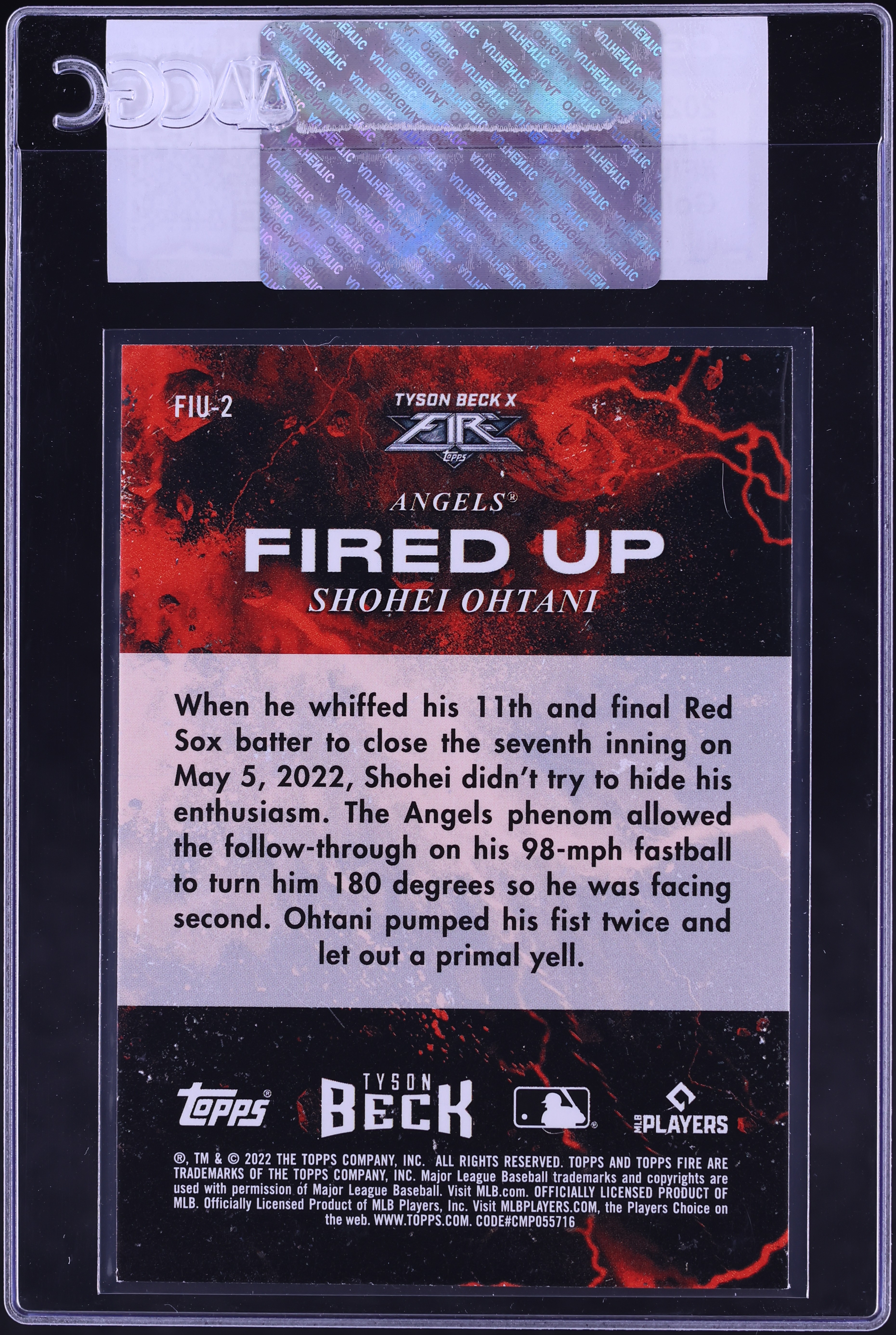2022 Topps Fire Fired Up Gold Minted Shohei Ohtani #FIU-2 CGC AUTH 
