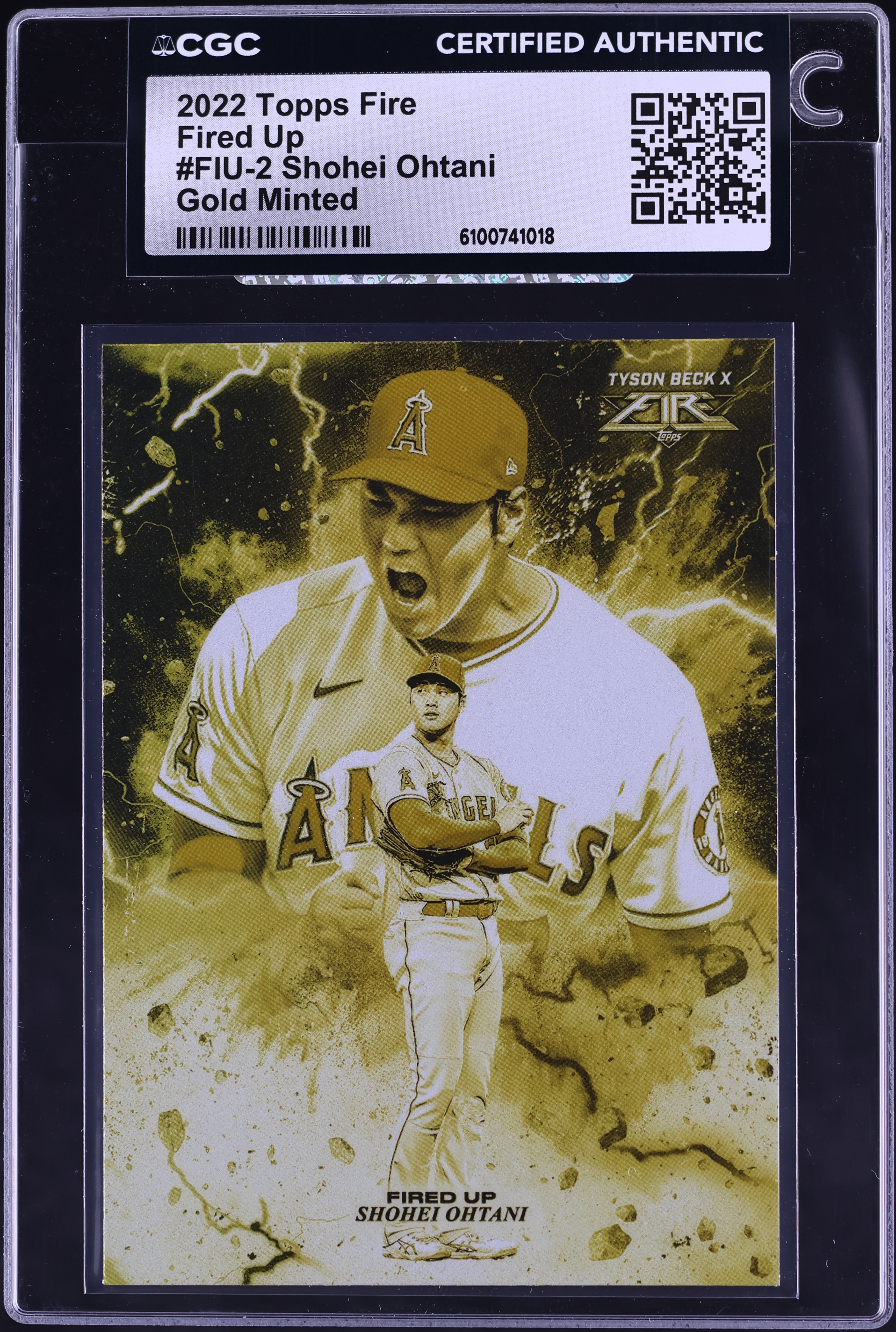 2022 Topps Fire Fired Up Gold Minted Shohei Ohtani #FIU-2 CGC AUTH 