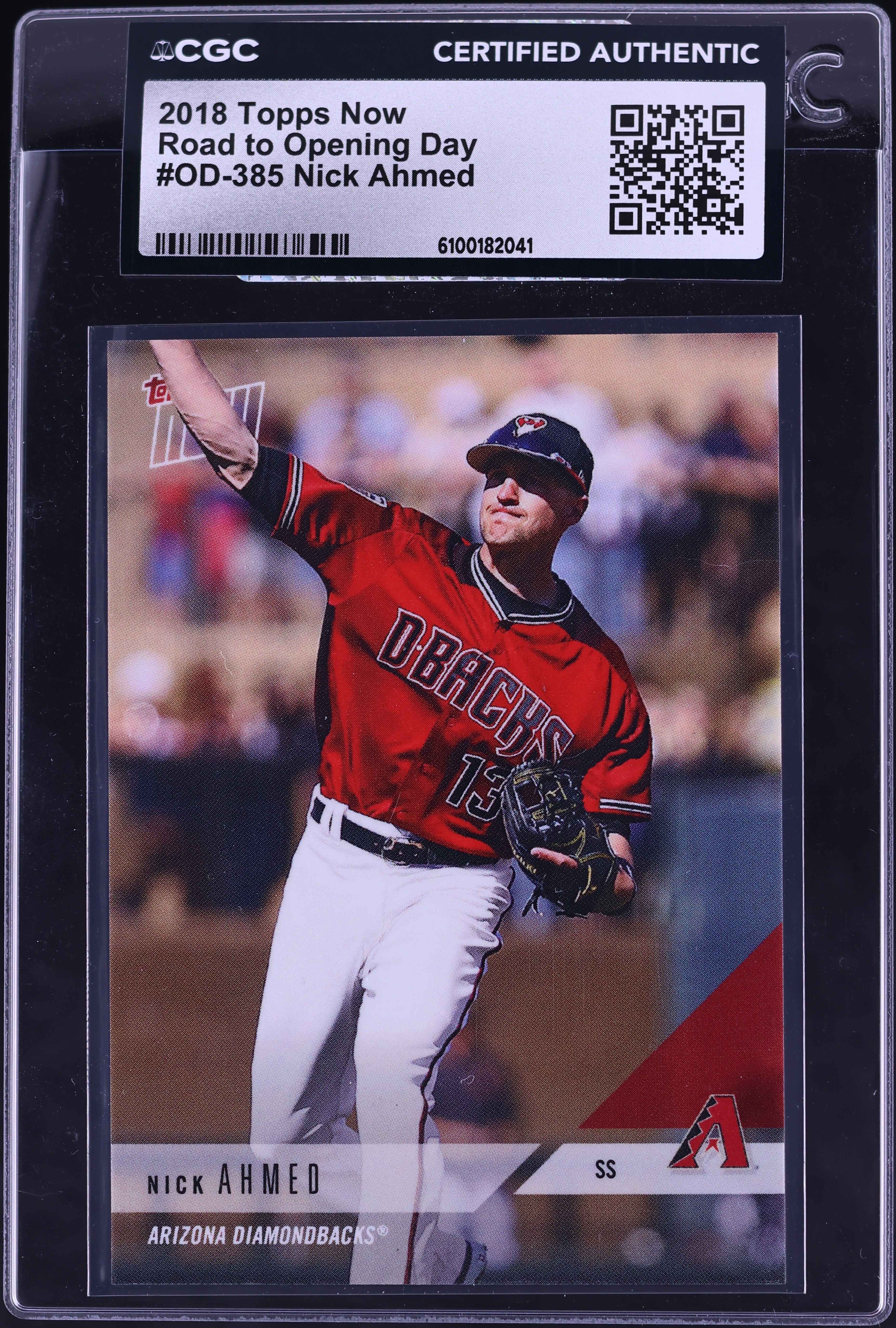 2018 Topps Now Road To Opening Day Nick Ahmed #OD-385 CGC AUTH on