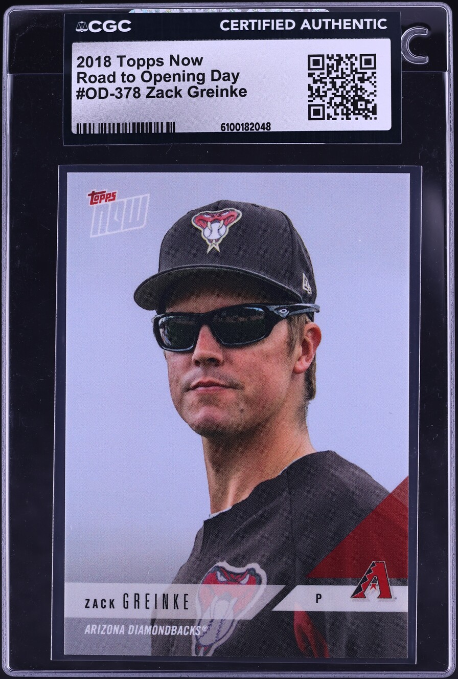 2018 Topps Now Road To Opening Day Zack Greinke #OD-378 CGC AUTH