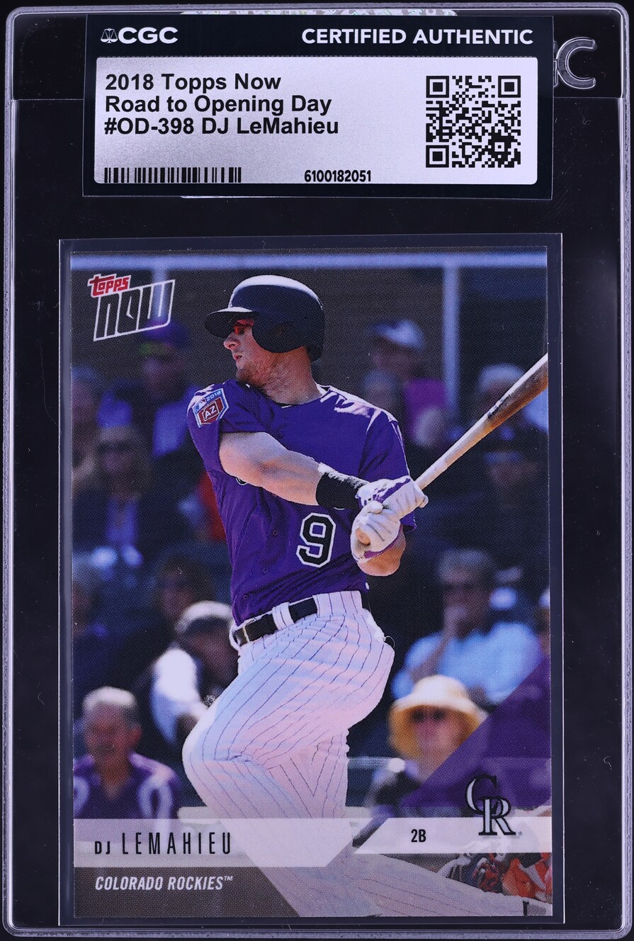 2018 Topps Now Road To Opening Day DJ LeMahieu #OD-398 CGC AUTH