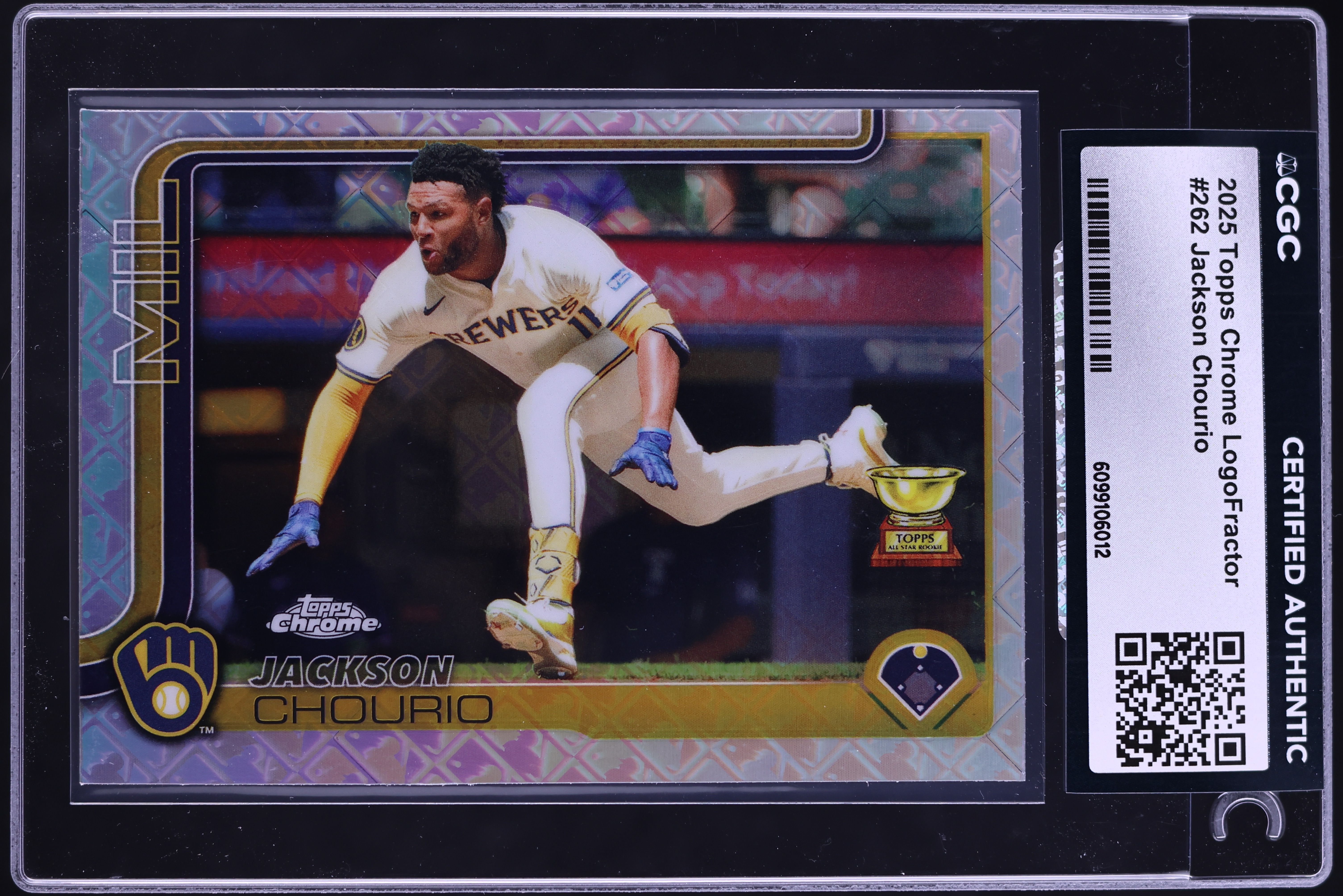 2025 Topps Chrome Logofractor Jackson Chourio #262 CGC AUTH on