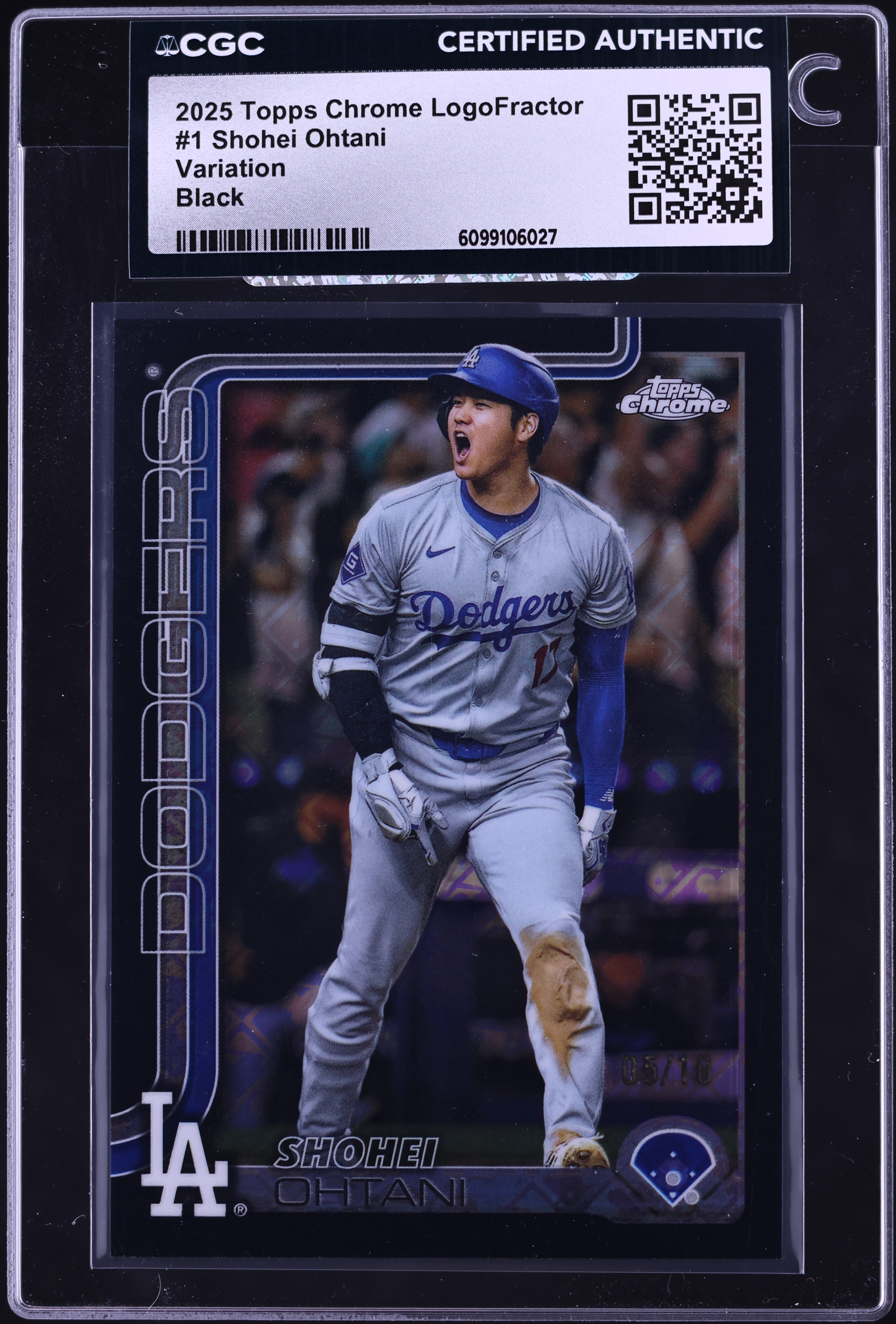 2025 Topps Chrome Logofractor Variation Black Shohei Ohtani /10 #1 