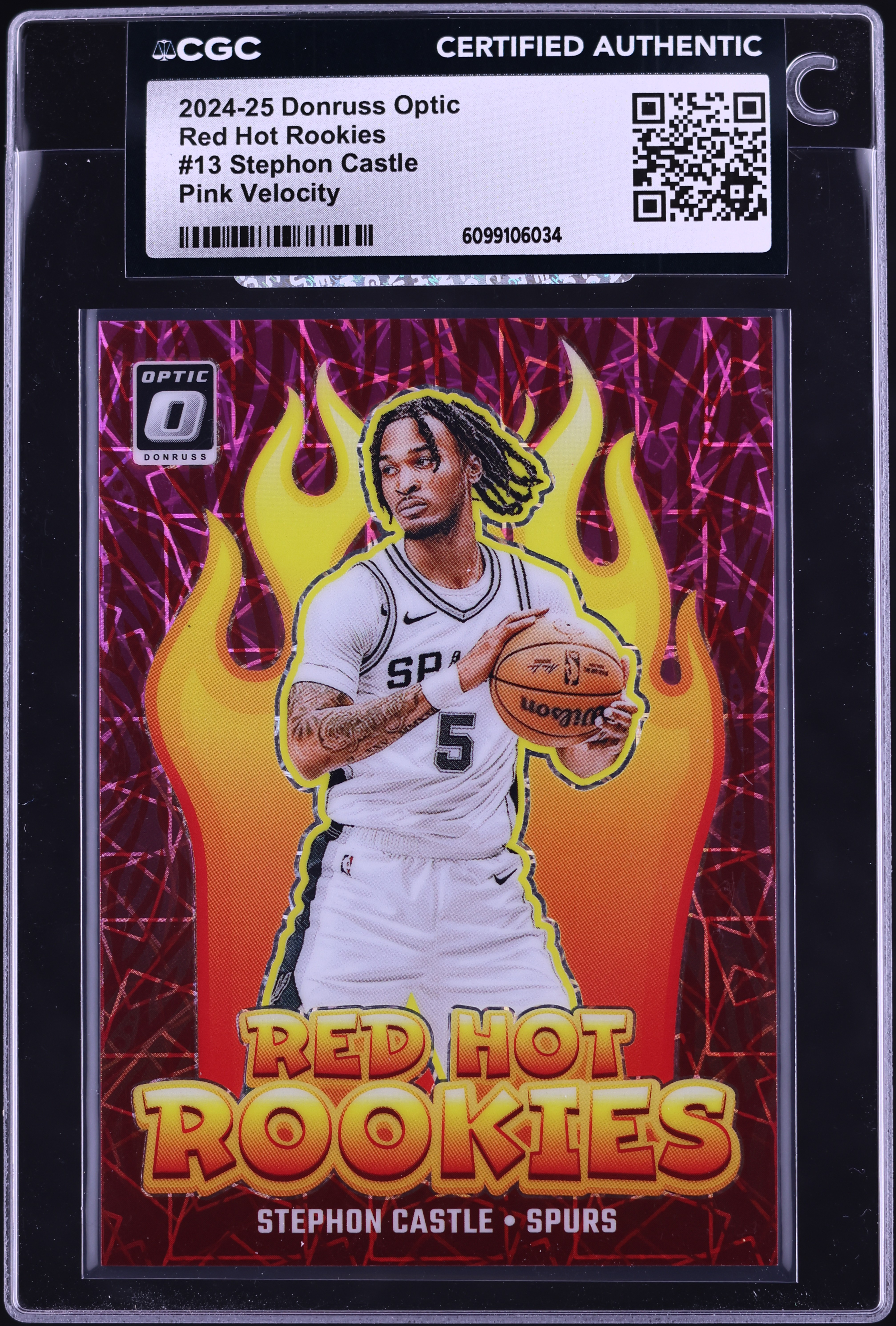 2024 Donruss Optic Red Hot Pink Velocity Prizm Stephon Castle
