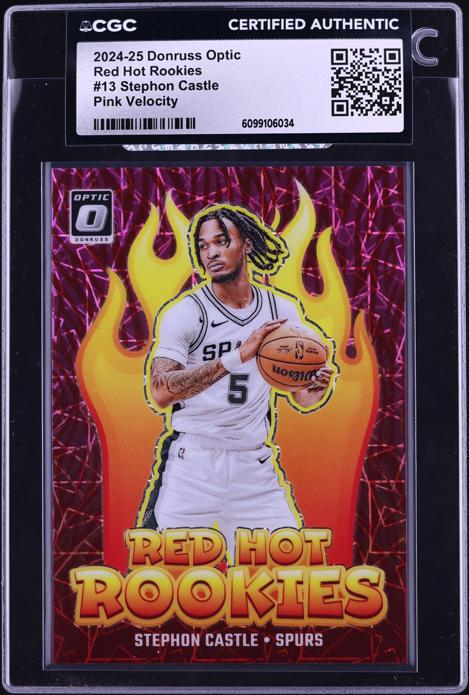 2024 Donruss Optic Red Hot Pink Velocity Prizm Stephon Castle