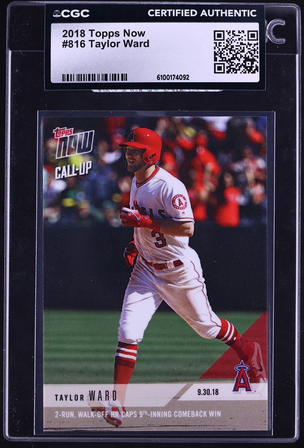 2018 Topps Now Taylor Ward #816 CGC AUTH