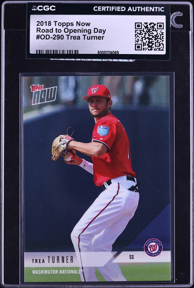 2018 Topps Now Road To Opening Day Trea Turner #OD-290 CGC AUTH on