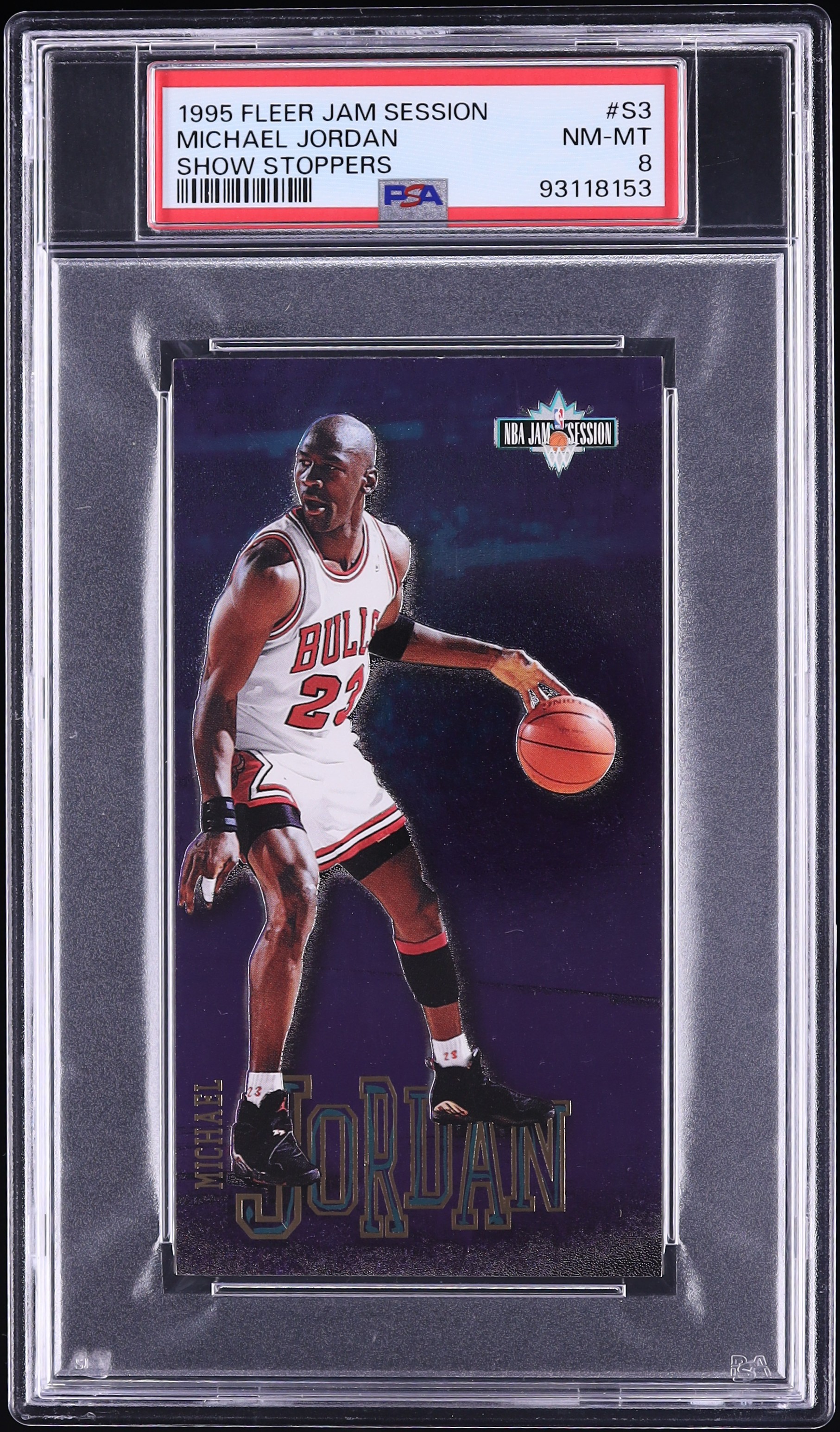 1995 Fleer Jam Session Show Stoppers Michael Jordan #S3 PSA 8 NM