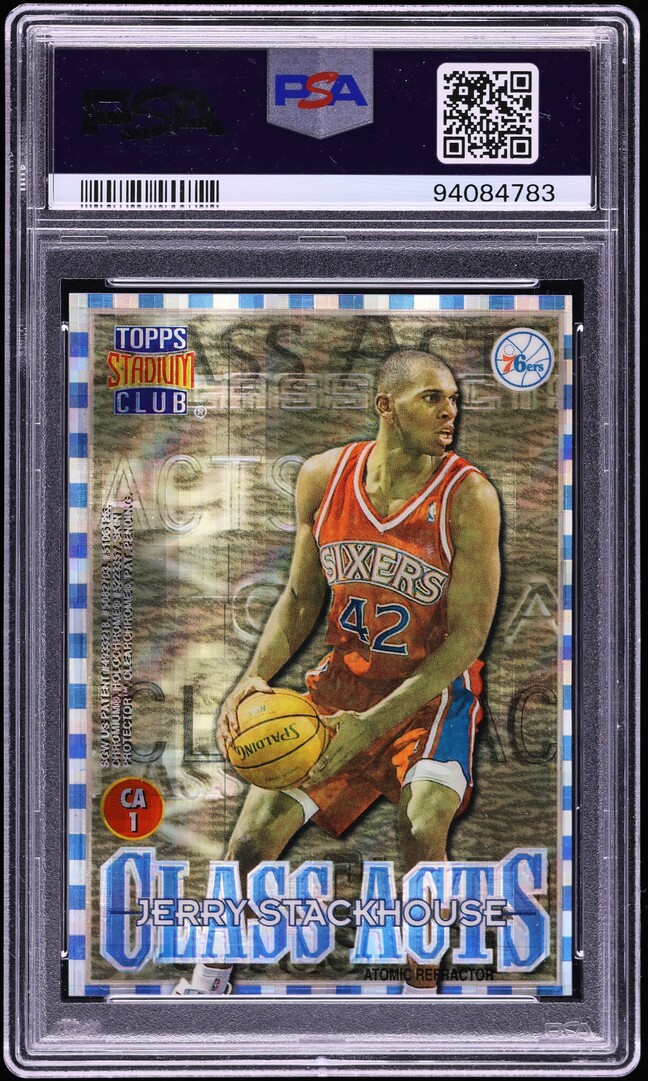 1996 Stadium Club Class Acts Atomic Refractor Jerry Stackhouse Michael Jordan #CA1 PSA 9 MINT