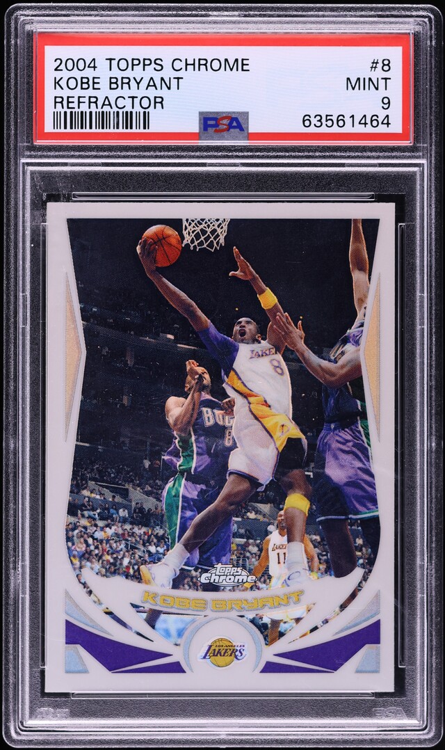 2004 Topps Chrome Refractor Kobe Bryant #8 PSA 9 MINT on Fanatics