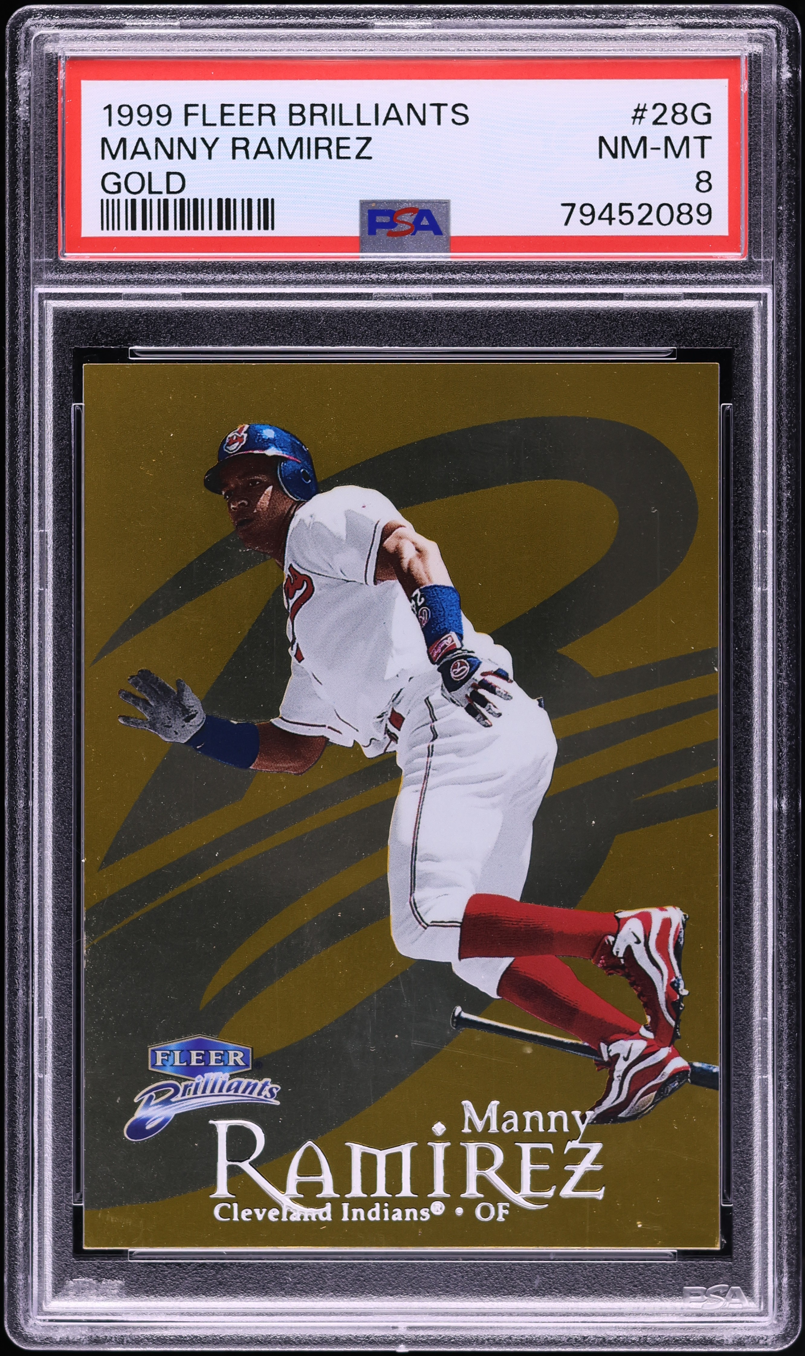 その他 Fleer Brilliants Pulsars Manny Ramirez 1999 Fleer Brilliants Gold Manny Ramirez /99 #28G PSA 8 NM-MT on