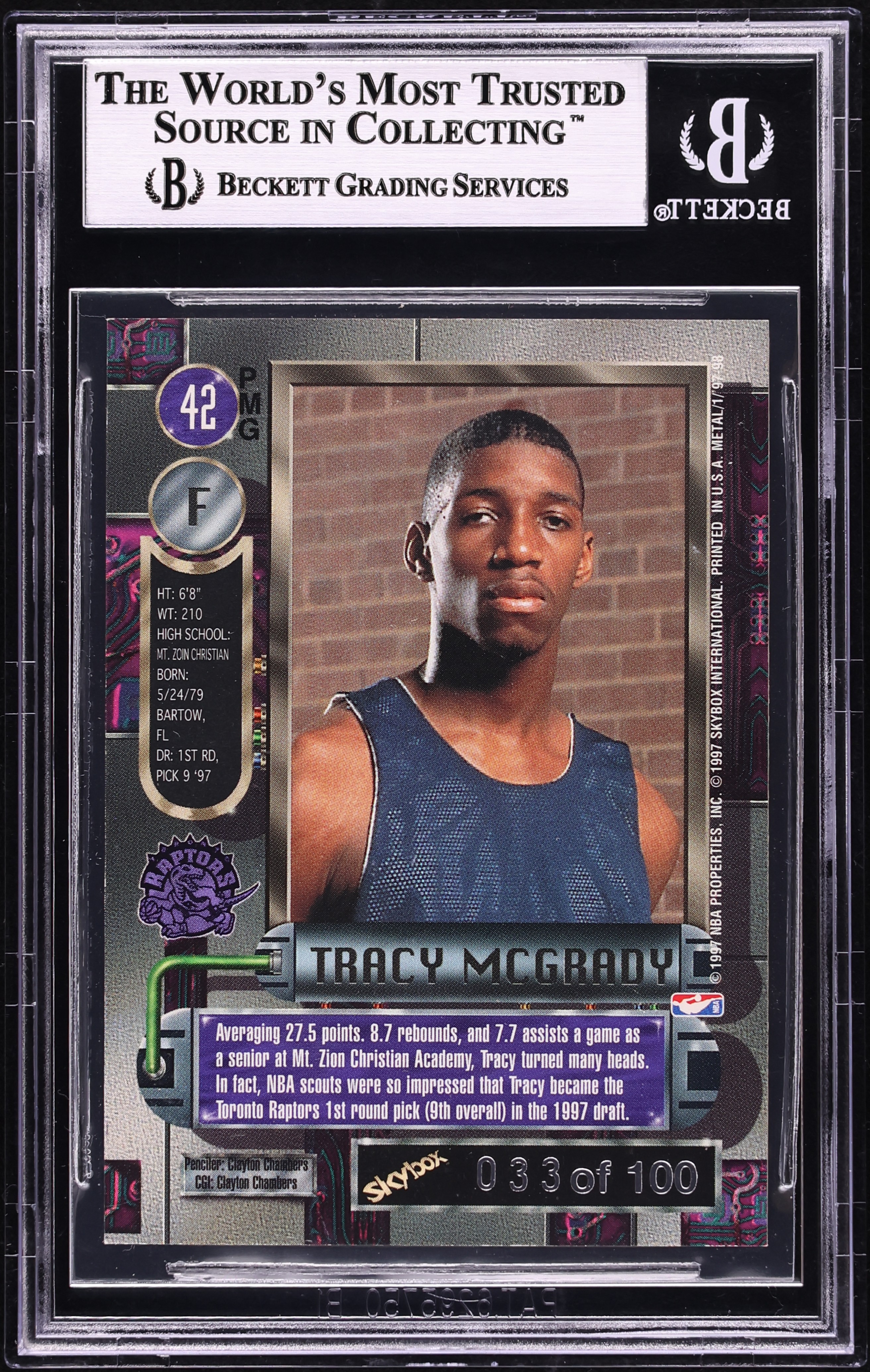 1997 Metal Universe Precious Metal Gems PMG Red Tracy McGrady