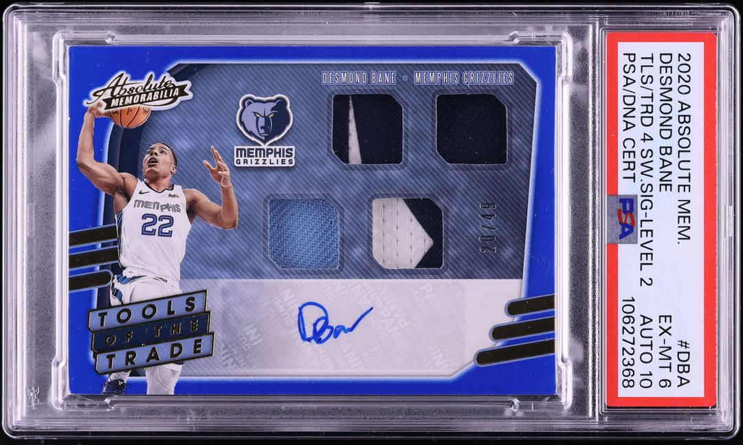 2020 Absolute Memorabilia Level 2 Desmond Bane ROOKIE PATCH AUTO